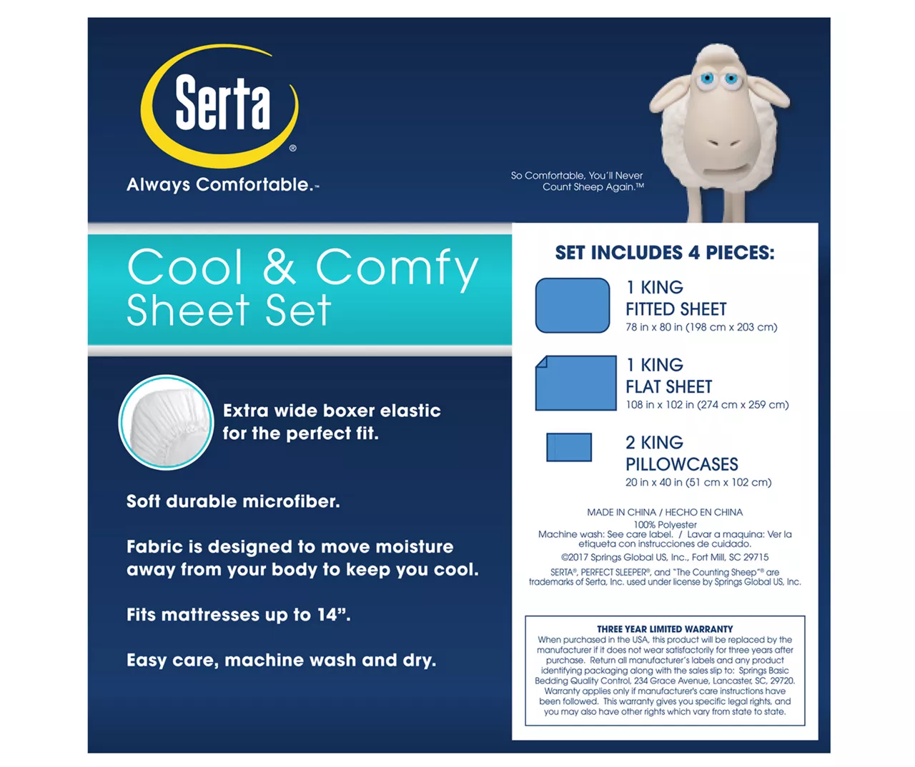 Tan King 4-Piece Cooling Sheet Set - Image 3