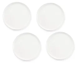 White Stoneware Dinner Plates, 4-Pack