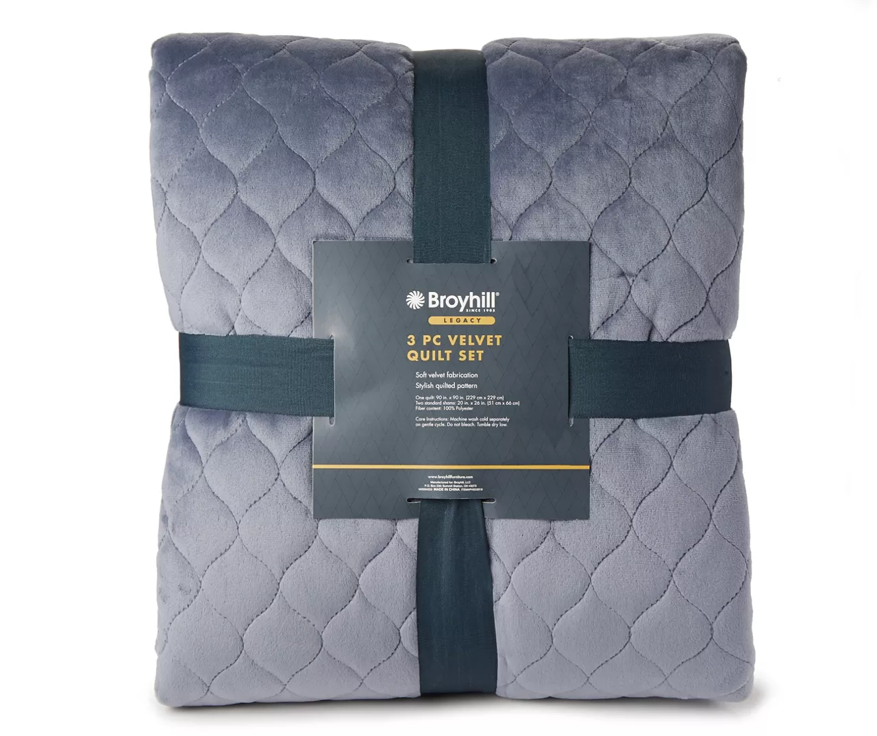 Broyhill Denim Velvet 3-Piece Quilt Set - Image 2