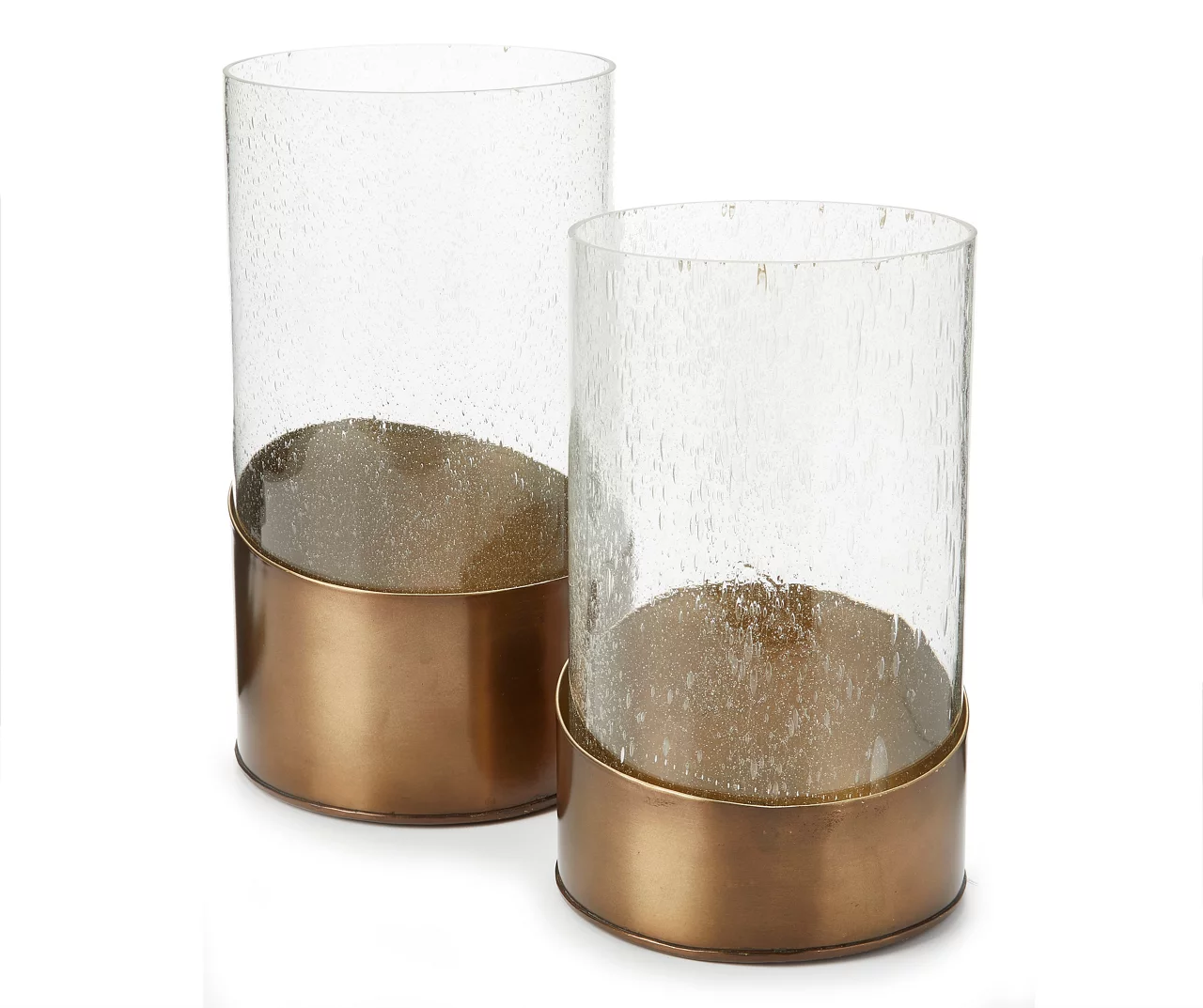 Brass Base Glass Hurricane, (10") - Image 2