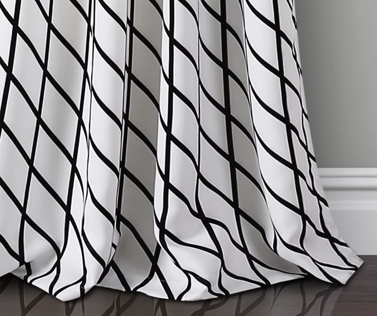 Feather Arrow Geo White & Black Room-Darkening Grommet Curtain Panel Pair - Image 5