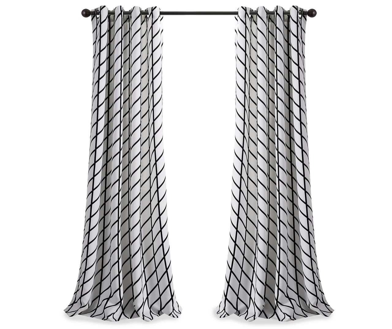 Feather Arrow Geo White & Black Room-Darkening Grommet Curtain Panel Pair - Image 8