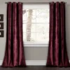 Prima Velvet Plum Room-Darkening Grommet Curtain Panel Pair, (95")