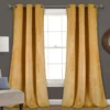 Prima Velvet Yellow Room-Darkening Grommet Curtain Panel Pair, (84")