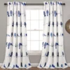 Rowley Birds Navy & White Room-Darkening Rod Pocket Curtain Panel Pair, (84")