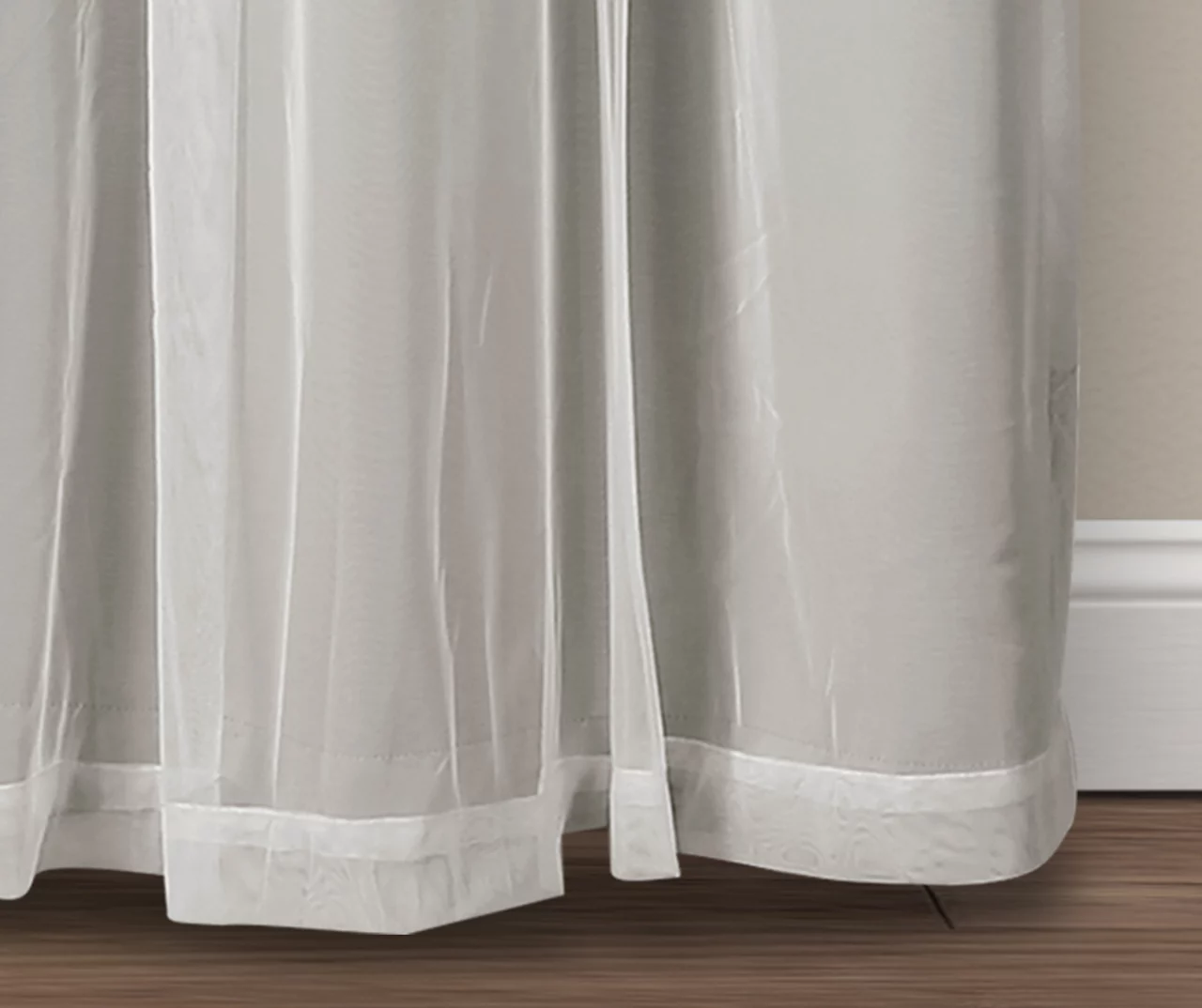 Lush Light Gray Blackout Grommet Curtain Panel Pair With Sheer Overlay, (108") - Image 7