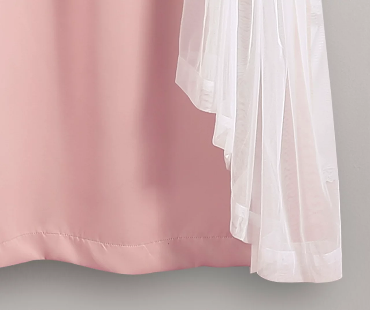 Lush Pink Blackout Grommet Curtain Panel Pair With Sheer Overlay, (63") - Image 6