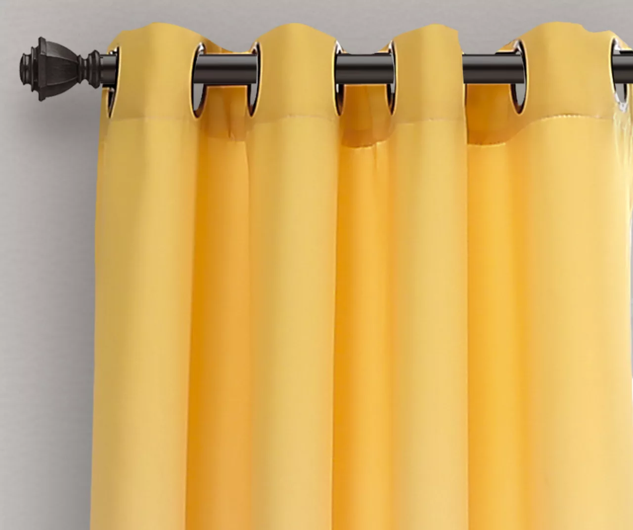 Umbre Fiesta Yellow & Gray Ombre Room-Darkening Grommet Curtain Panel Pair, (95") - Image 2