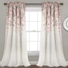 Weeping Flowers Blush & Gray Room-Darkening Rod Pocket Curtain Panel Pair, (84")
