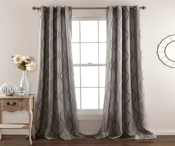 Swirl Room-Darkening Grommet Curtain Panel Pair, (84")