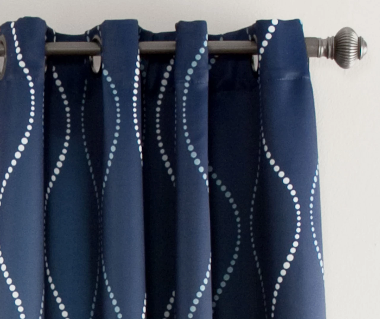 Swirl Navy Room-Darkening Grommet Curtain Panel Pair, (84") - Image 2