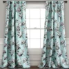Tania Floral Blue & Gray Room-Darkening Back Tab Curtain Panel Pair, (95")