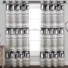 Llama Stripe Navy Room-Darkening Grommet Curtain Panel Pair, (84")
