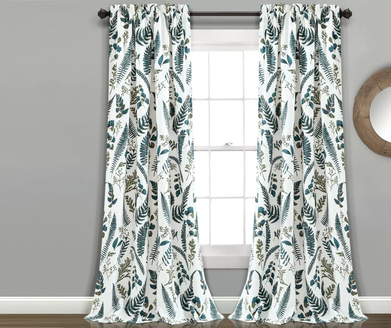 Devonia Allover Floral Room-Darkening Rod Pocket Curtain Panel Pair - Image 4