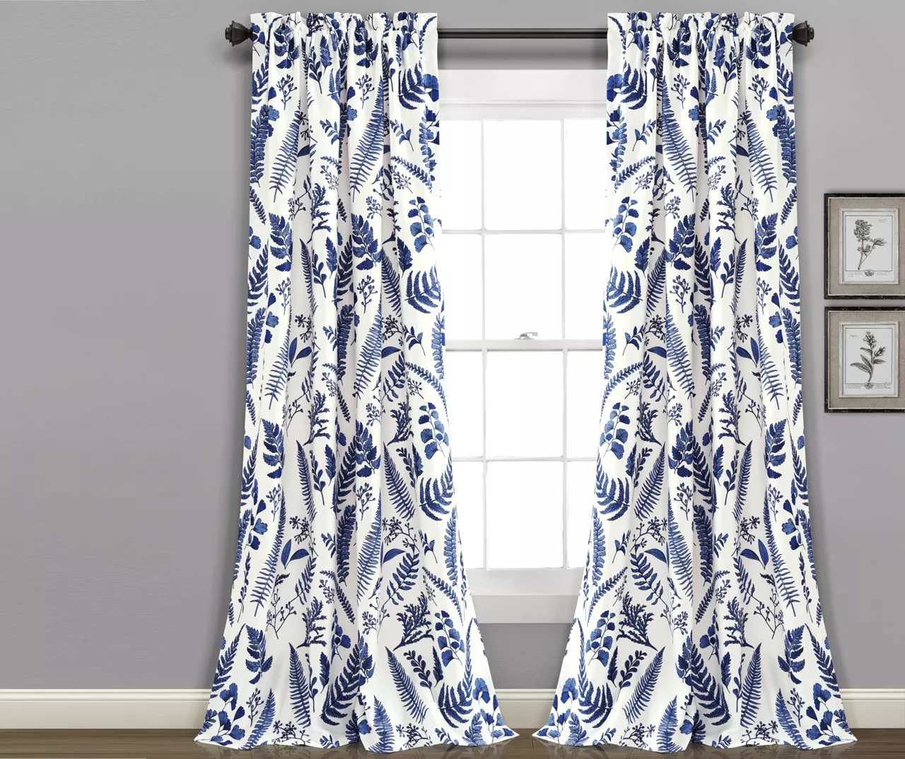 Devonia Allover Floral Room-Darkening Rod Pocket Curtain Panel Pair - Image 6