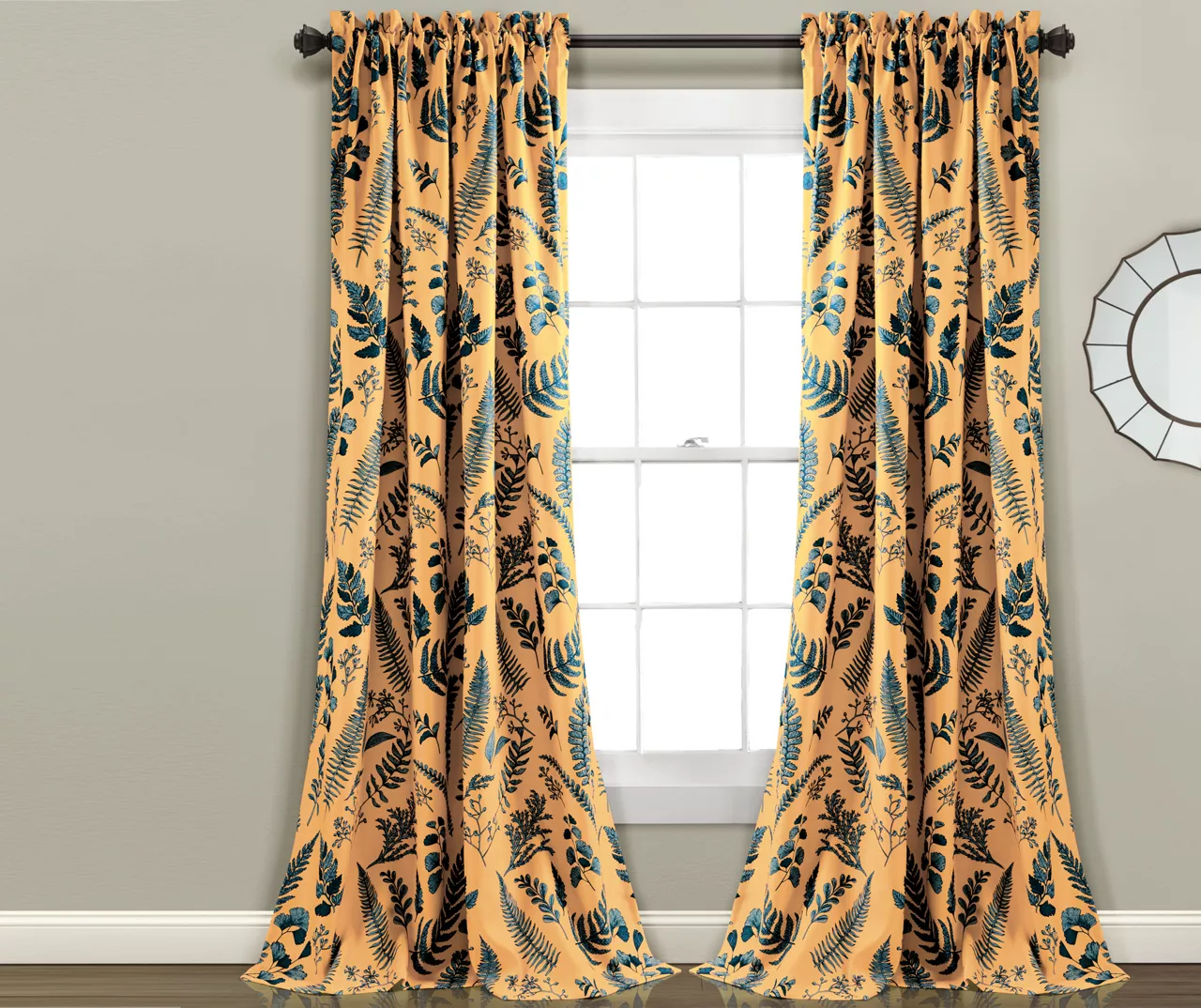 Devonia Allover Floral Room-Darkening Rod Pocket Curtain Panel Pair - Image 8