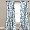 Dolores Blue & White Floral Room-Darkening Rod Pocket Curtain Panel Pair, (108")
