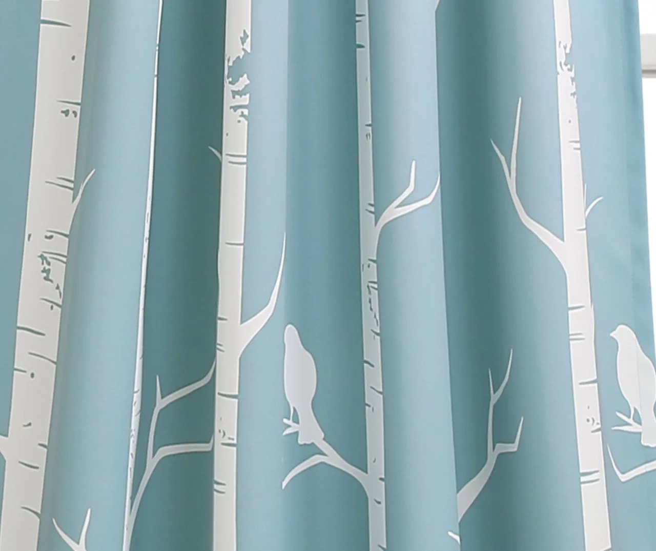 Bird On The Tree Blue Room-Darkening Rod Pocket Curtain Panel Pair, (84") - Image 3