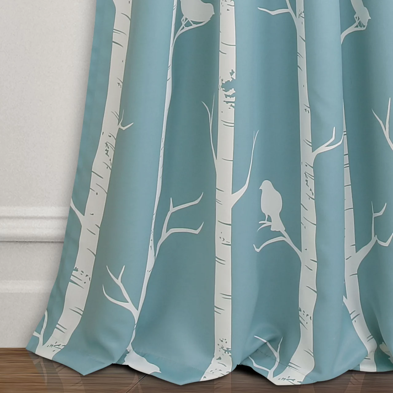 Bird On The Tree Blue Room-Darkening Rod Pocket Curtain Panel Pair, (84") - Image 4
