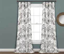 Botanical Garden Room-Darkening Rod Pocket Curtain Panel Pair