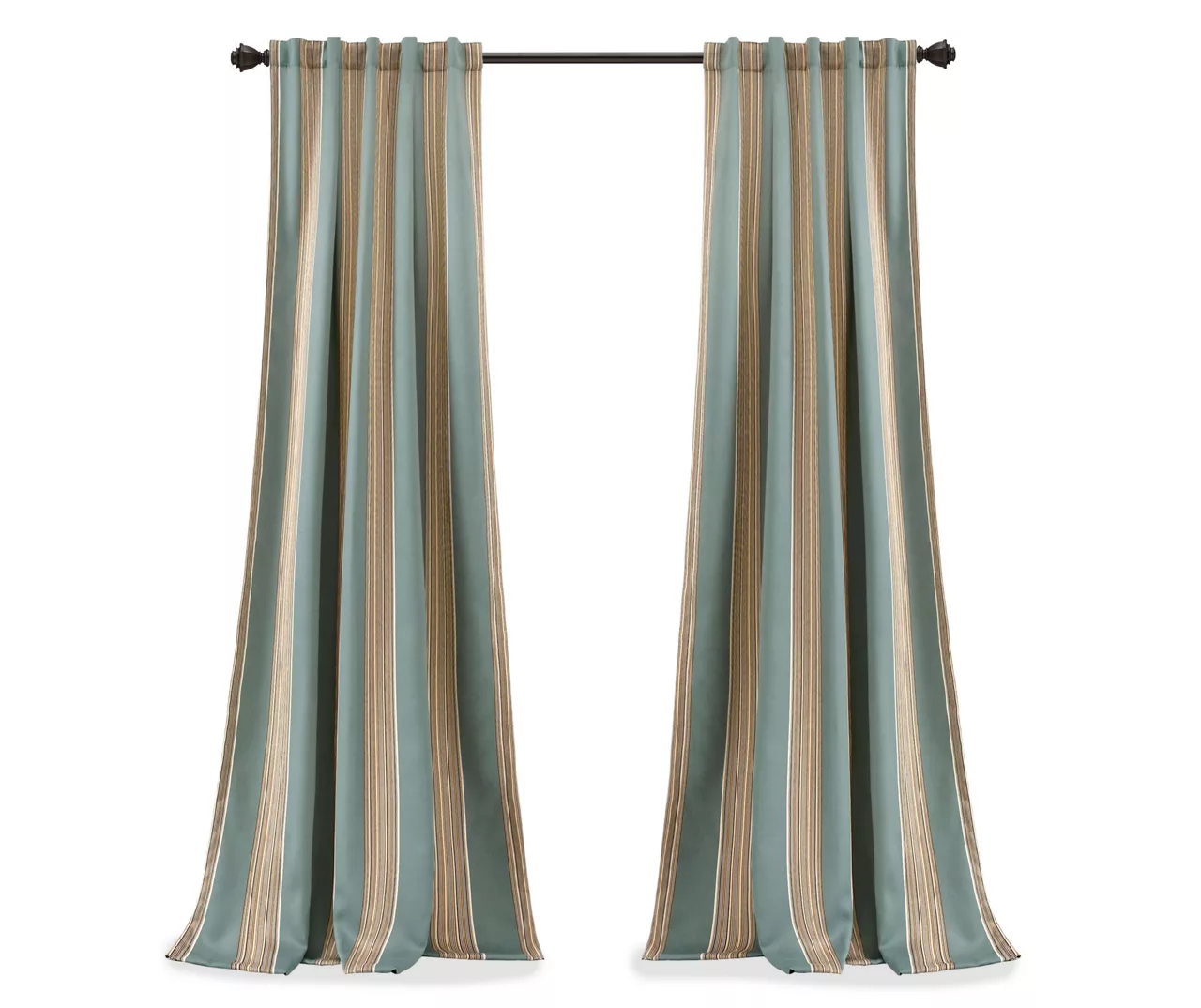 Julia Stripe Blue Room-Darkening Back Tab Curtain Panel Pair, (84") - Image 8