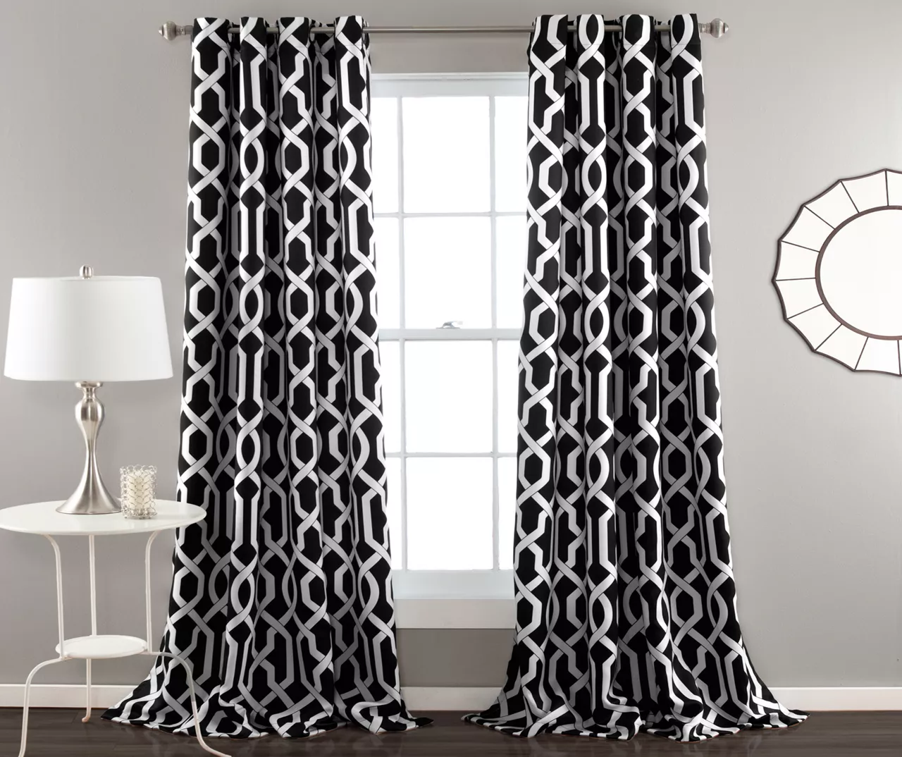 Edward Trellis Room-Darkening Grommet Curtain Panel Pair - Image 6
