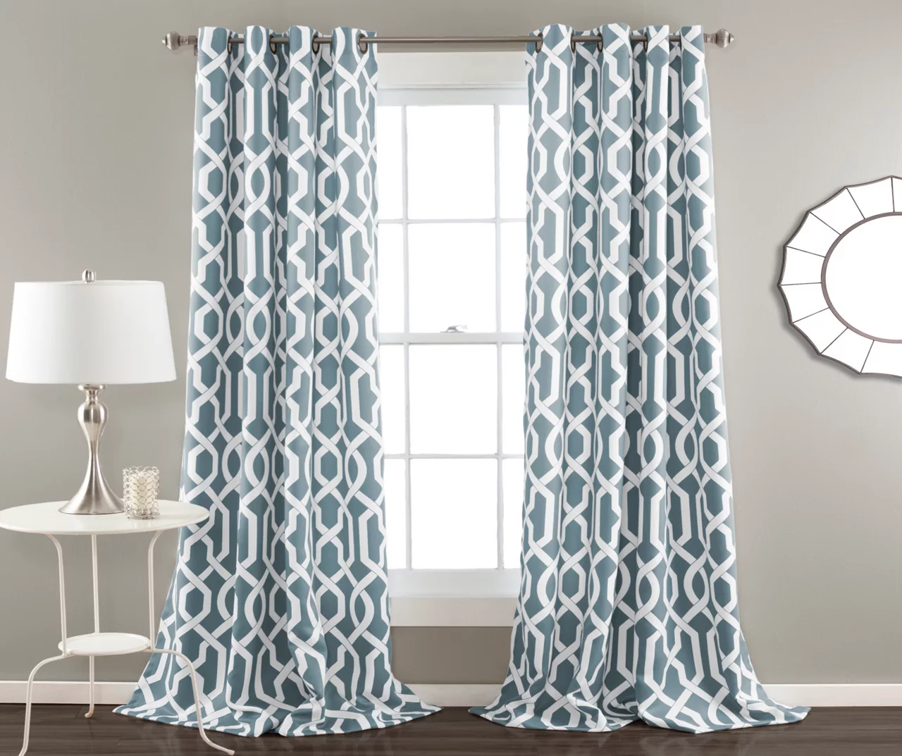 Edward Trellis Room-Darkening Grommet Curtain Panel Pair - Image 4