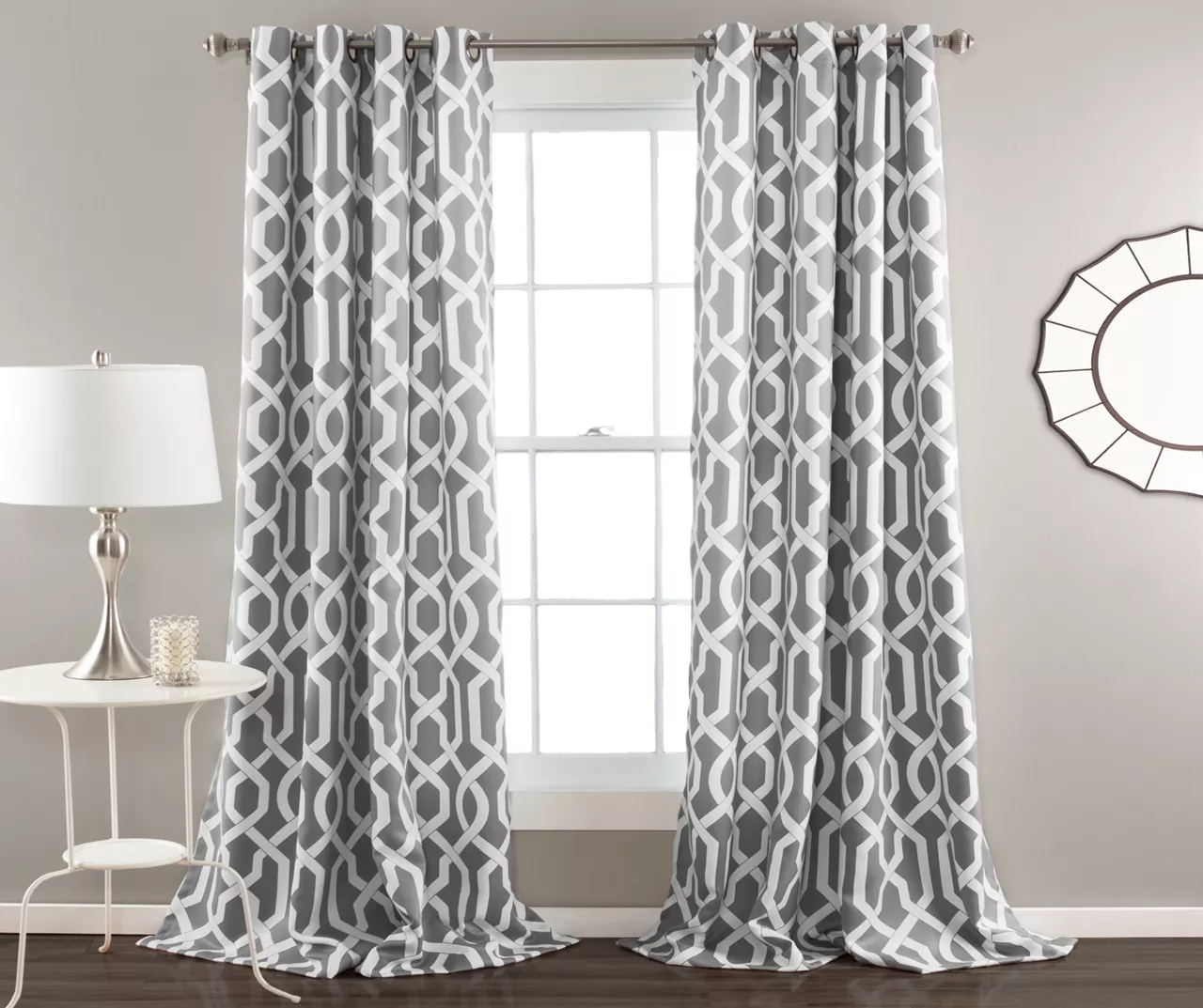 Edward Trellis Room-Darkening Grommet Curtain Panel Pair - Image 9