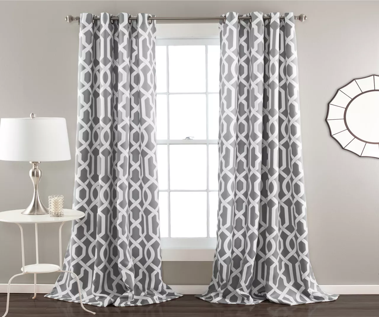 Edward Trellis Room-Darkening Grommet Curtain Panel Pair - Image 3