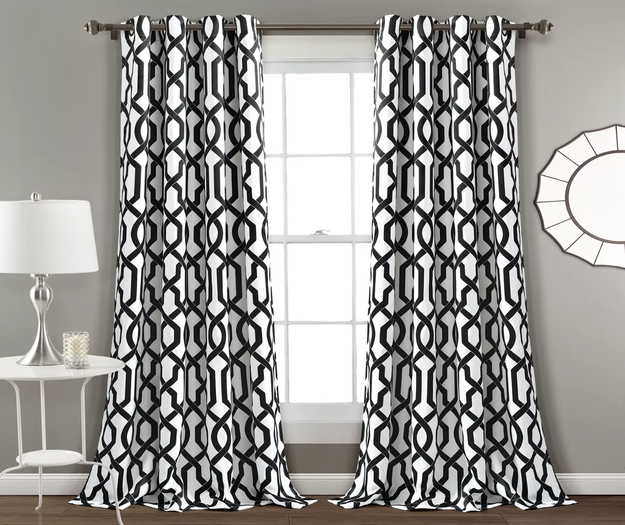 Edward Trellis Room-Darkening Grommet Curtain Panel Pair - Image 5