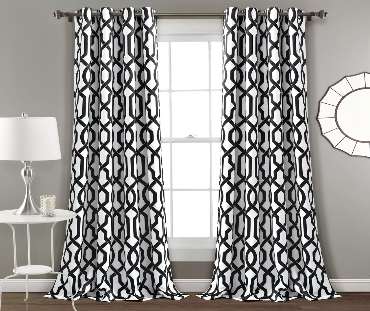 Edward Trellis Room-Darkening Grommet Curtain Panel Pair - Image 8
