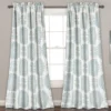 Evelyn Medallion Blue & White Room-Darkening Rod Pocket Curtain Panel Pair, (84")