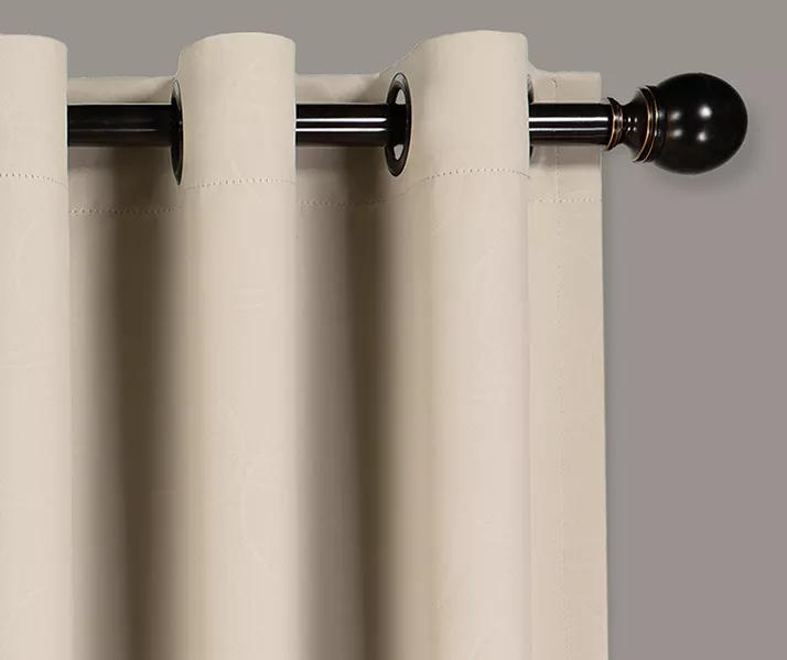 Round & Round Ecru Blackout Grommet Curtain Panel, (108") - Image 2