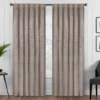 Harper Mushroom Velvet Blackout Rod Pocket Curtain Panel, (108")