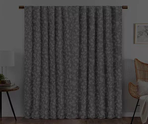 Nora Botanical Gray Blackout Rod Pocket Curtain Panel, (84") - Image 6