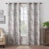 Martina Medallion Taupe Blackout Grommet Curtain Panel, (63")