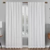 Nora Crochet White Blackout Rod Pocket Curtain Panel, (108")
