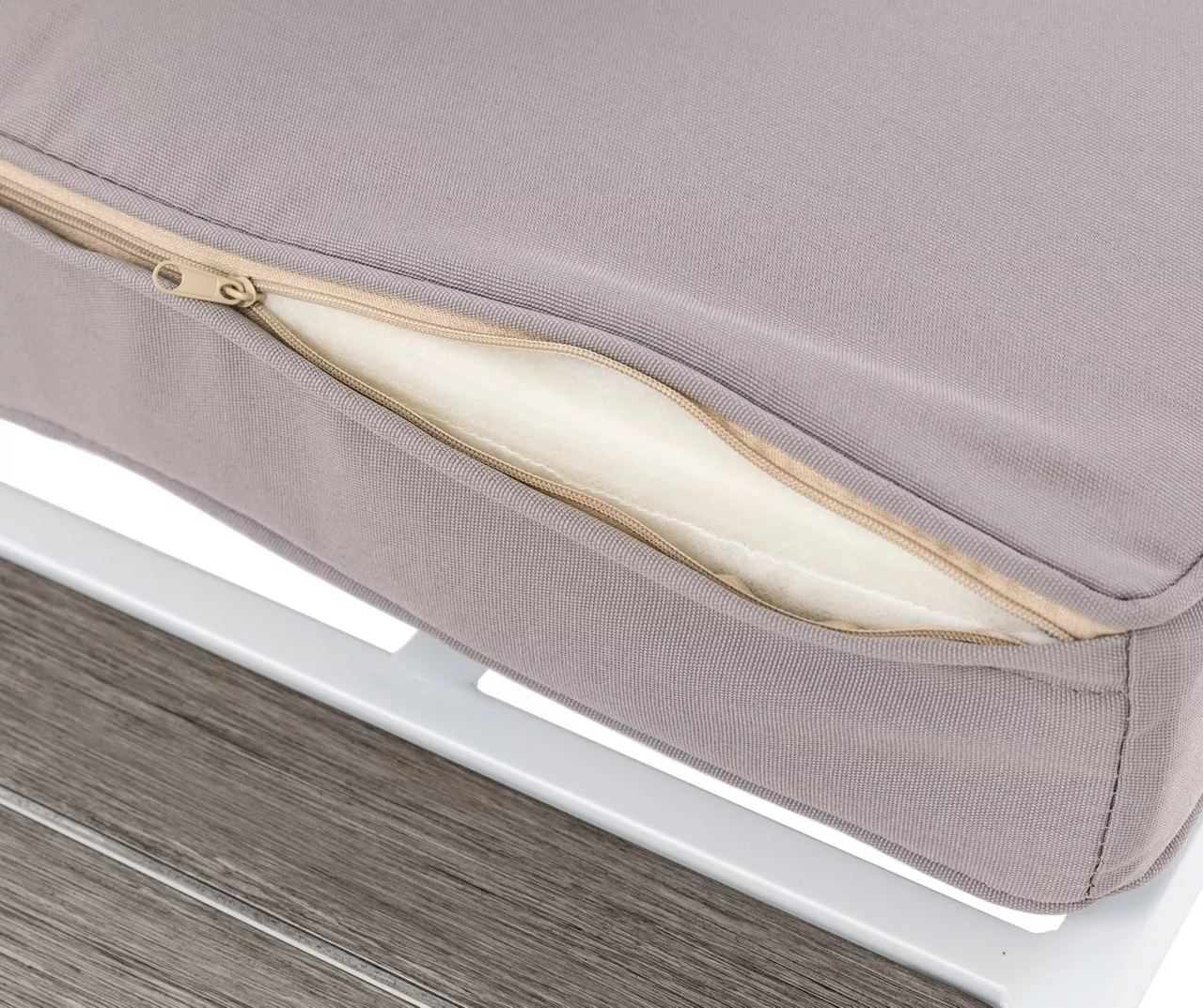 White 6-Piece Aluminum Cushioned Patio Sectional & Coffee Table Set - Image 10