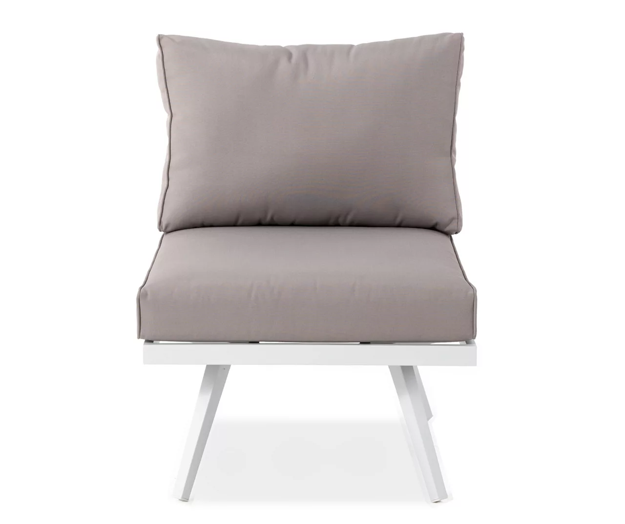 White 6-Piece Aluminum Cushioned Patio Sectional & Coffee Table Set - Image 12