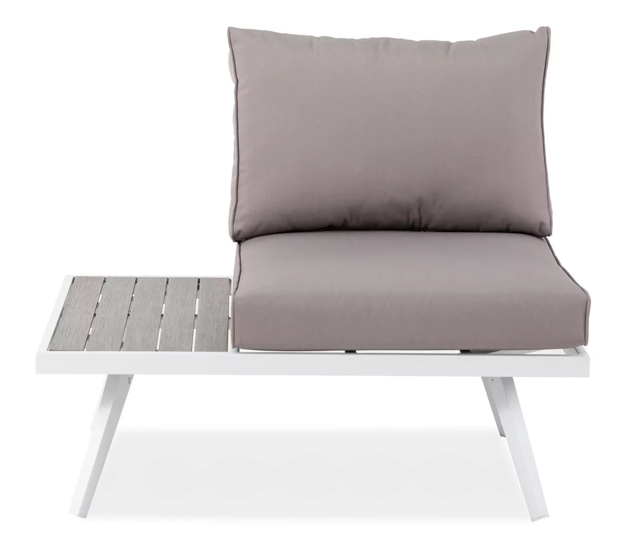 White 6-Piece Aluminum Cushioned Patio Sectional & Coffee Table Set - Image 9