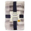 Broyhill Gray Plaid Velvet Plush Blanket