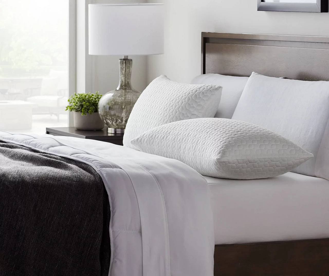 Fiber & Shredded Memory Foam Pillow With Zippered Inner Cover