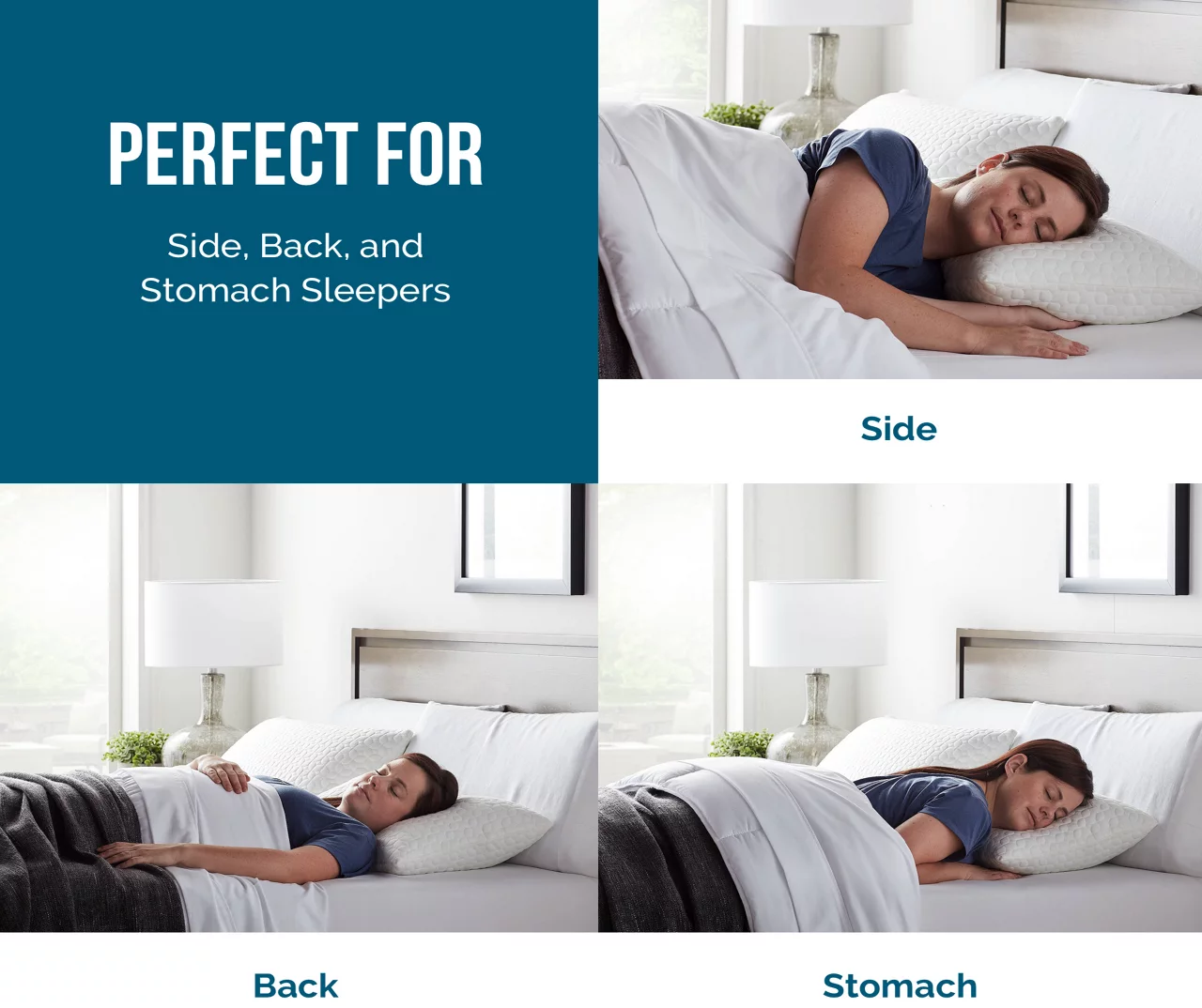 Fiber & Shredded Memory Foam Pillow With Zippered Inner Cover, 2-Pack - Image 2