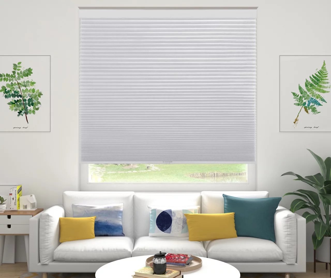 White Blackout Cordless Cellular Shade