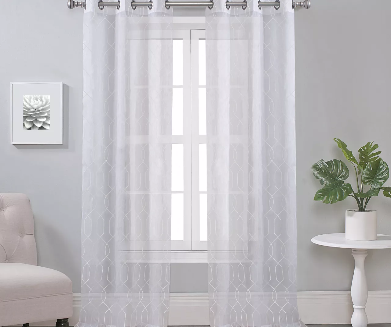 Broyhill Geo Sheer Grommet Curtain Panel Pair - Image 4