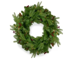 24" Mixed Winter Berry Light-Up Wreath