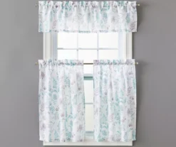 Adair Floral Valance & Tier 3-Piece Curtain Set