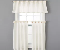 Ivory Valance & Tier 3-Piece Curtain Set