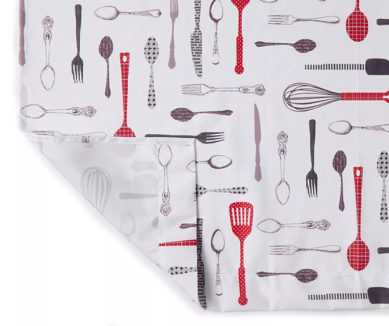 Utensils Print Valance & Tier 3-Piece Curtain Set - Image 3