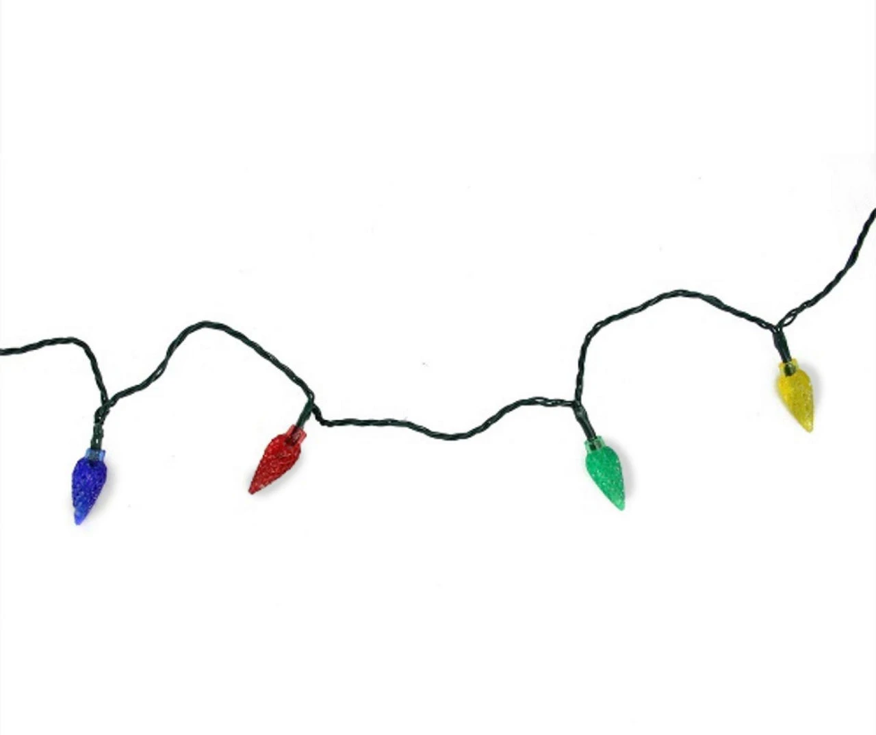 Multi-Color Faceted LED Light Set On Green Wire, 10-Lights - Image 2